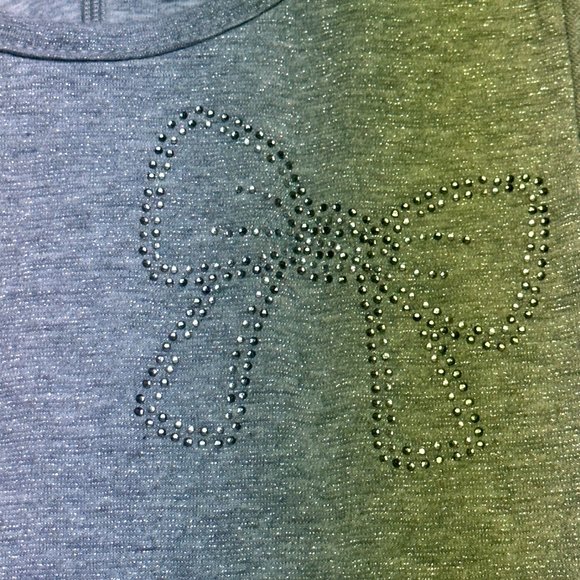 IDEXE  Girls Long Silver Short Sleeve Dress Size 5/6 In Great Shape… - Picture 2 of 5